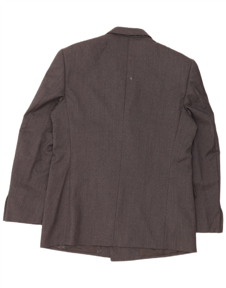 Jaqueta blazer masculina PIERRE CARDIN com peito duplo UE 50 grande lã cinza