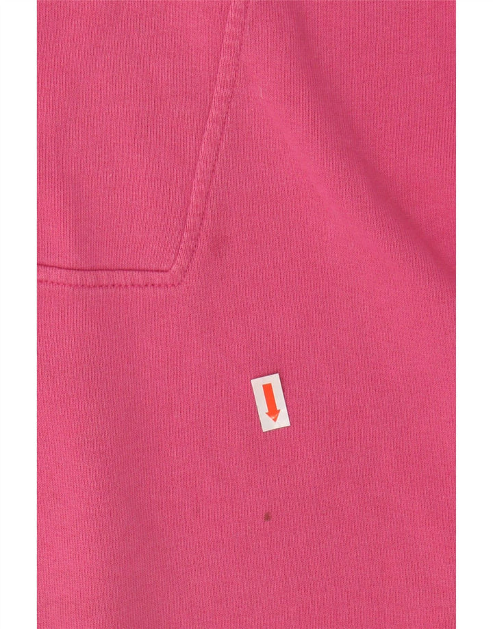 Suéter feminino JOULES com gola e zíper UK 12 algodão rosa médio