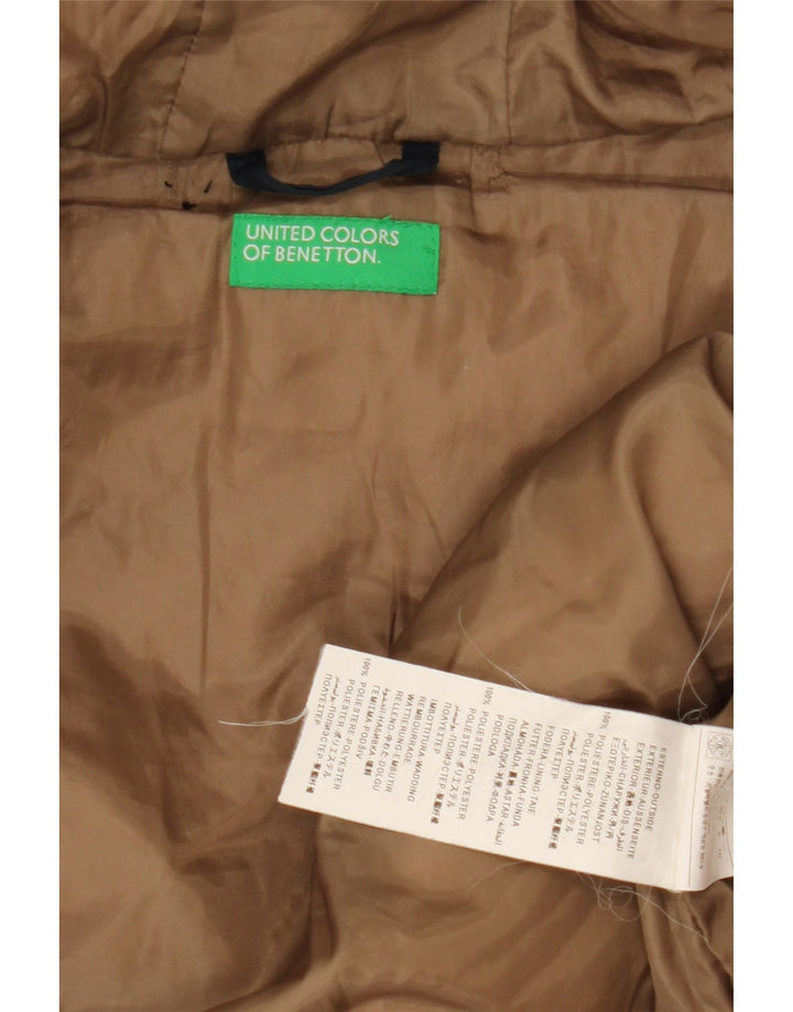 Casaco acolchoado com capuz feminino Benetton UK 20 2XL poliéster azul marinho