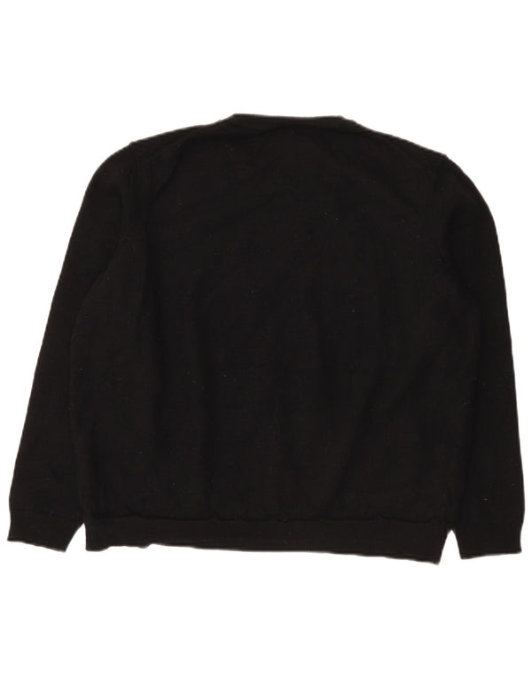 Suéter feminino Hugo Boss com gola redonda e gola redonda Reino Unido 22 3XL lã preta