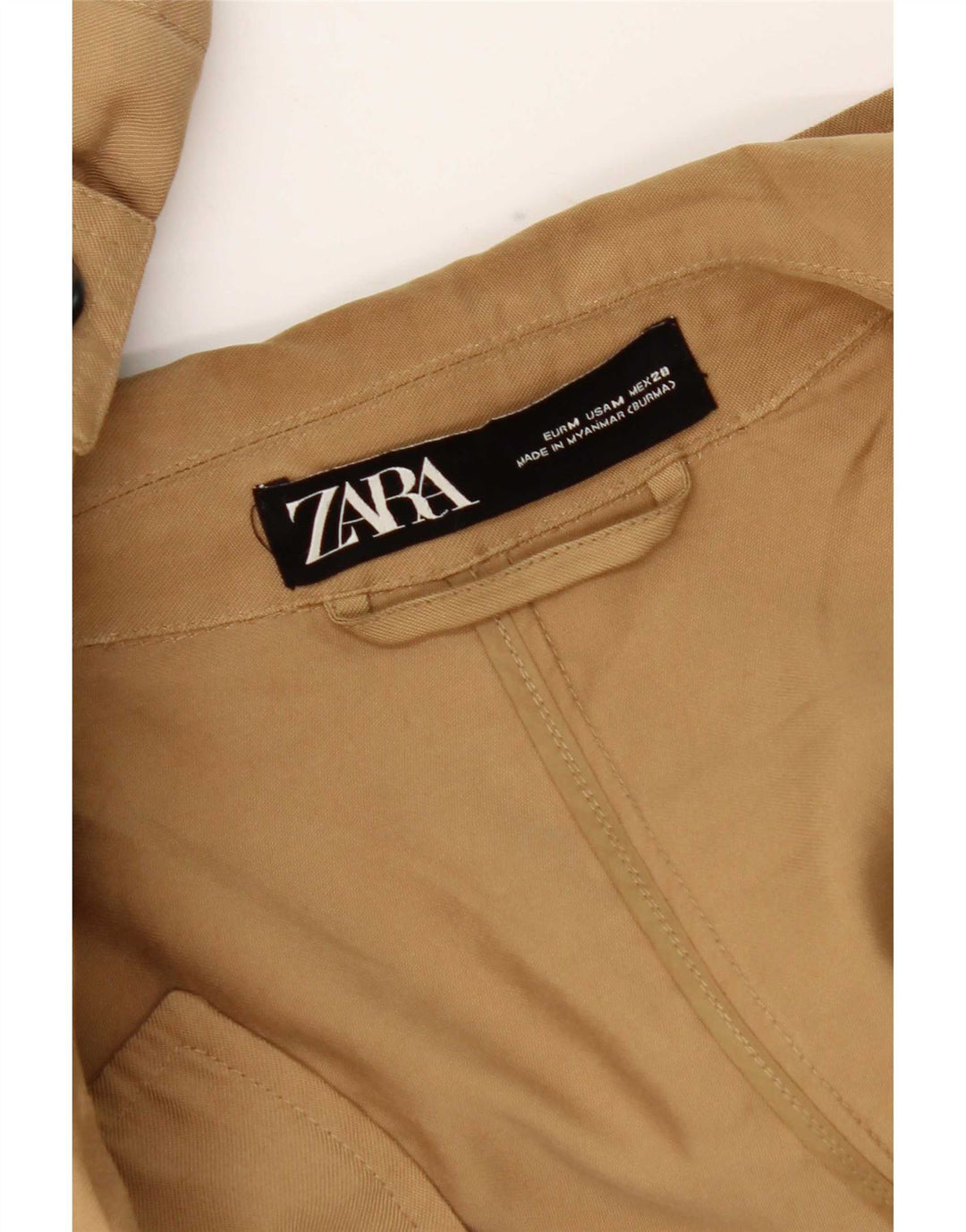 Sobretudo aberto grande Zara feminino Reino Unido 14 médio bege