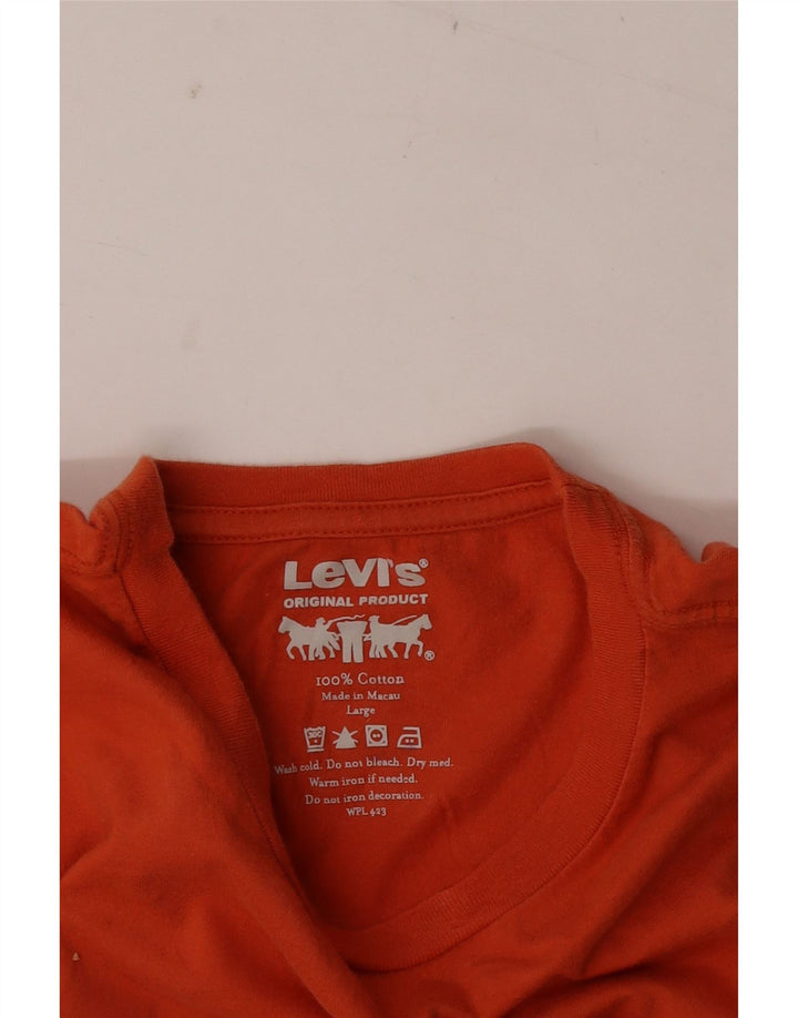 Camiseta gráfica masculina Levi's Top grande de algodão laranja