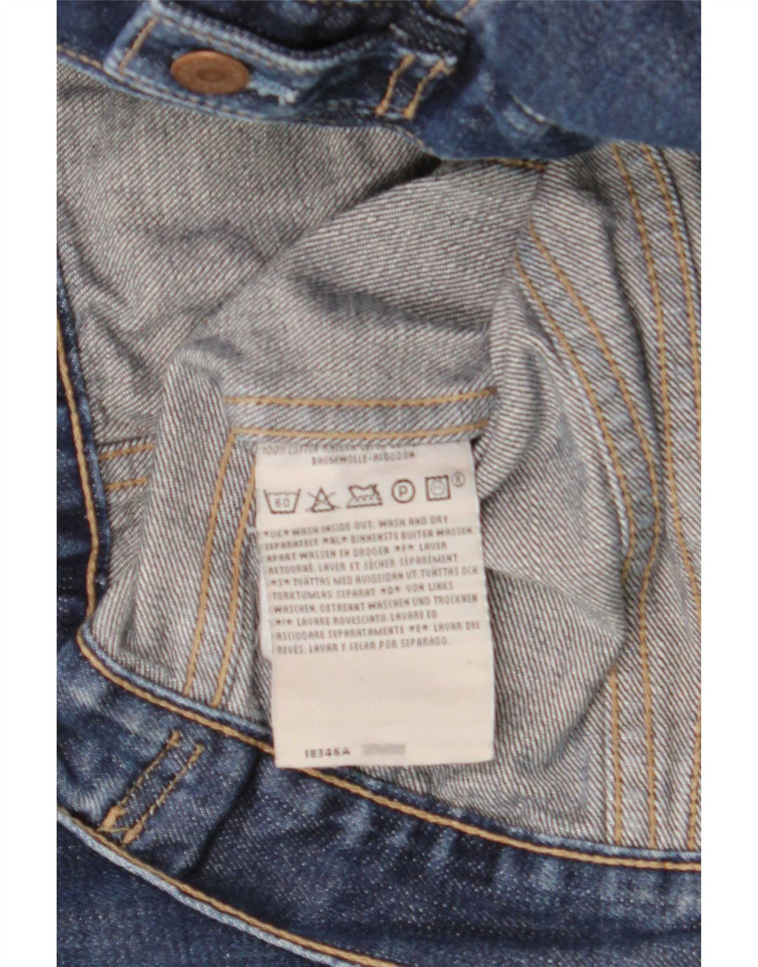 Jaqueta jeans feminina Levi's UK 12 algodão azul marinho médio