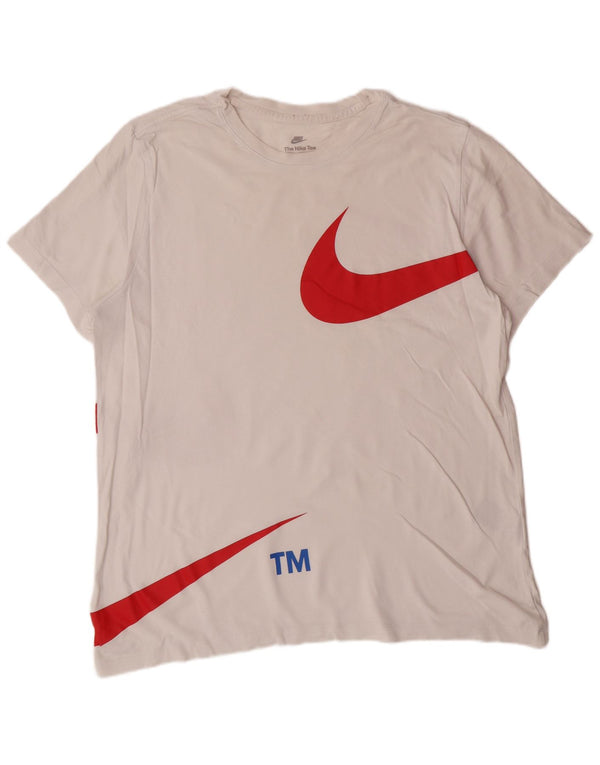 NIKE Mens Graphic T-Shirt Top XL White Cotton