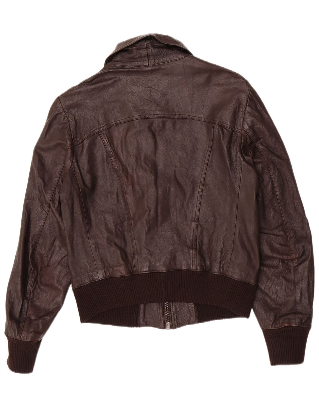 Jaqueta de couro bomber masculina vintage IT 48 couro marrom médio
