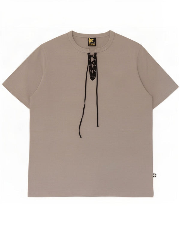Camiseta masculina vintage de poliéster cinza médio