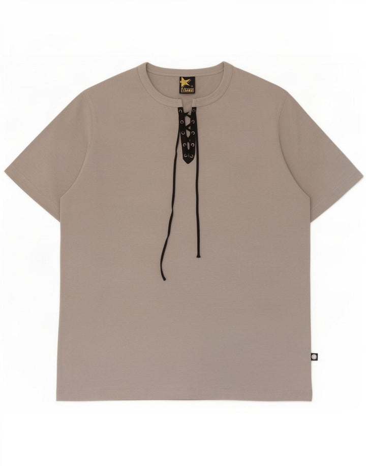 Camiseta masculina vintage de poliéster cinza médio