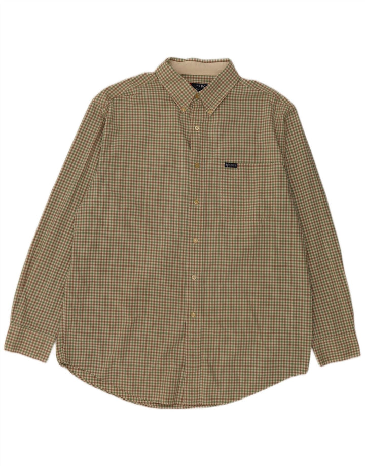 Camisa masculina Chaps grande algodão verde guingão
