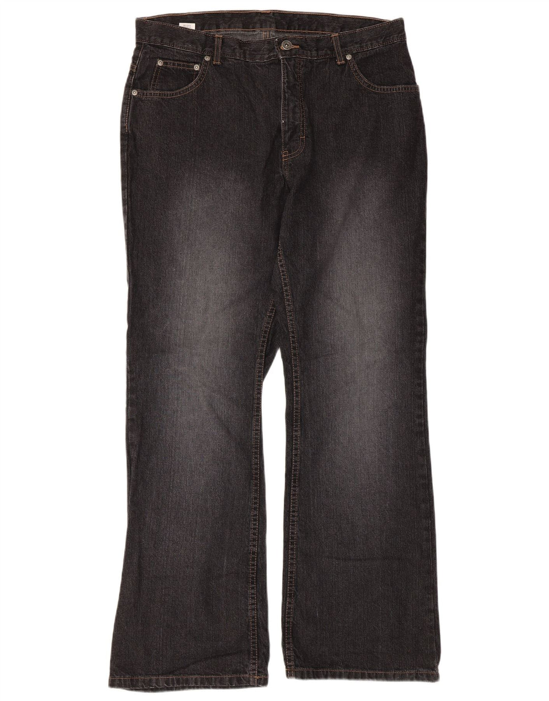 Calça jeans feminina Marks & Spencer Bootcut Reino Unido 16 grande W34 L30 algodão preto