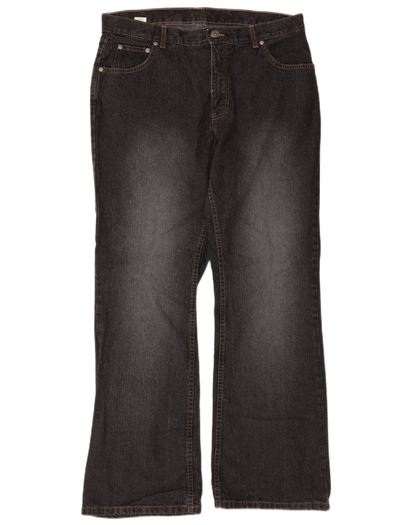 Calça jeans feminina Marks & Spencer Bootcut Reino Unido 16 grande W34 L30 algodão preto