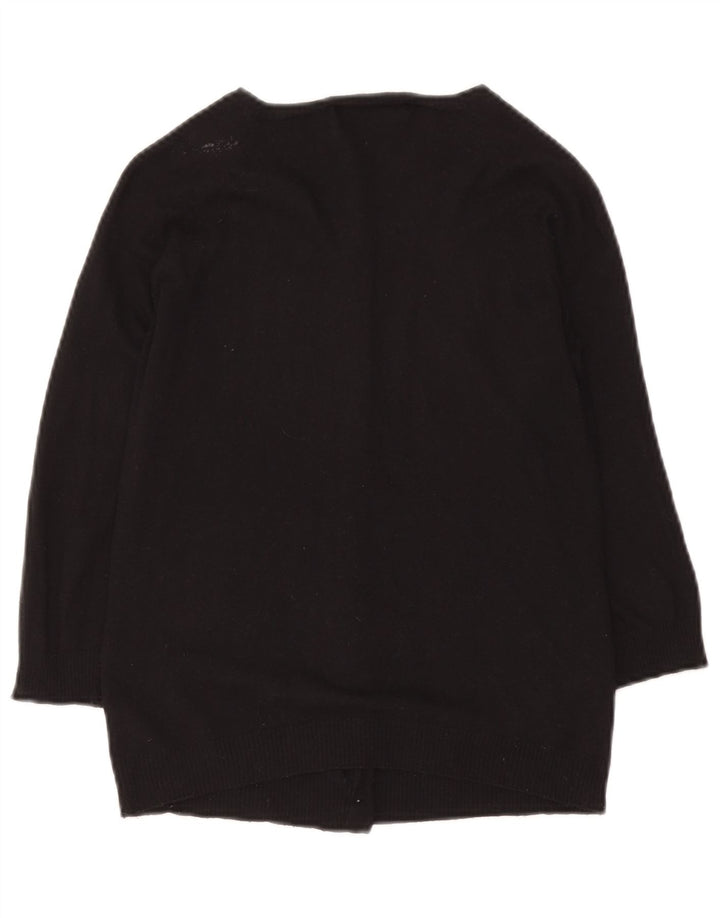 Suéter cardigã feminino Zara Reino Unido 12 médio preto rayon