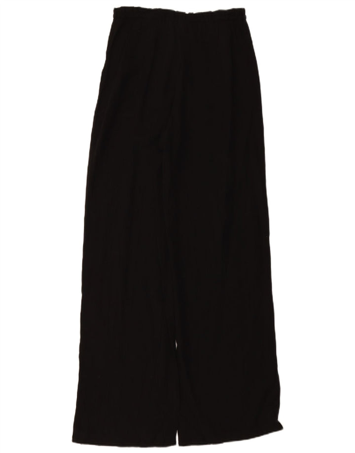 ZARA Calça feminina cintura alta com pernas largas Reino Unido 4 XS W24 L11 preta