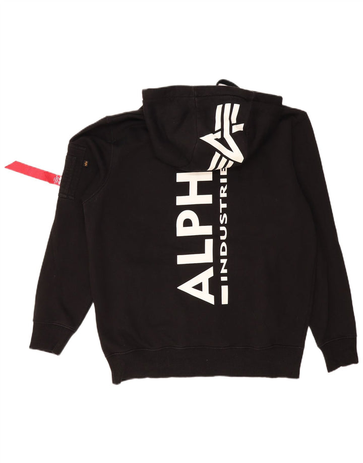 ALPHA INDUSTRIES Suéter gráfico masculino com capuz XL algodão preto