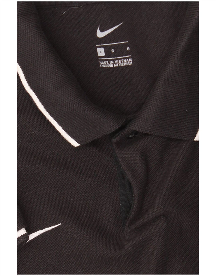 Camisa polo masculina NIKE grande algodão preto