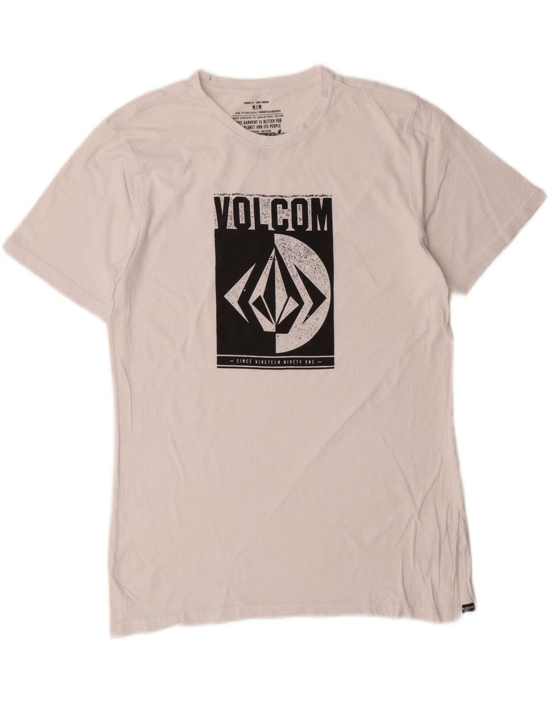Camiseta masculina Volcom Modern Fit Graphic Top Médio Algodão Branco