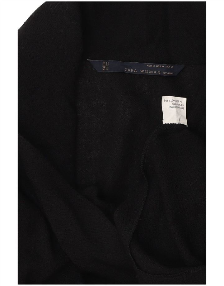 Suéter cardigã feminino Zara Reino Unido 14 viscose preta média