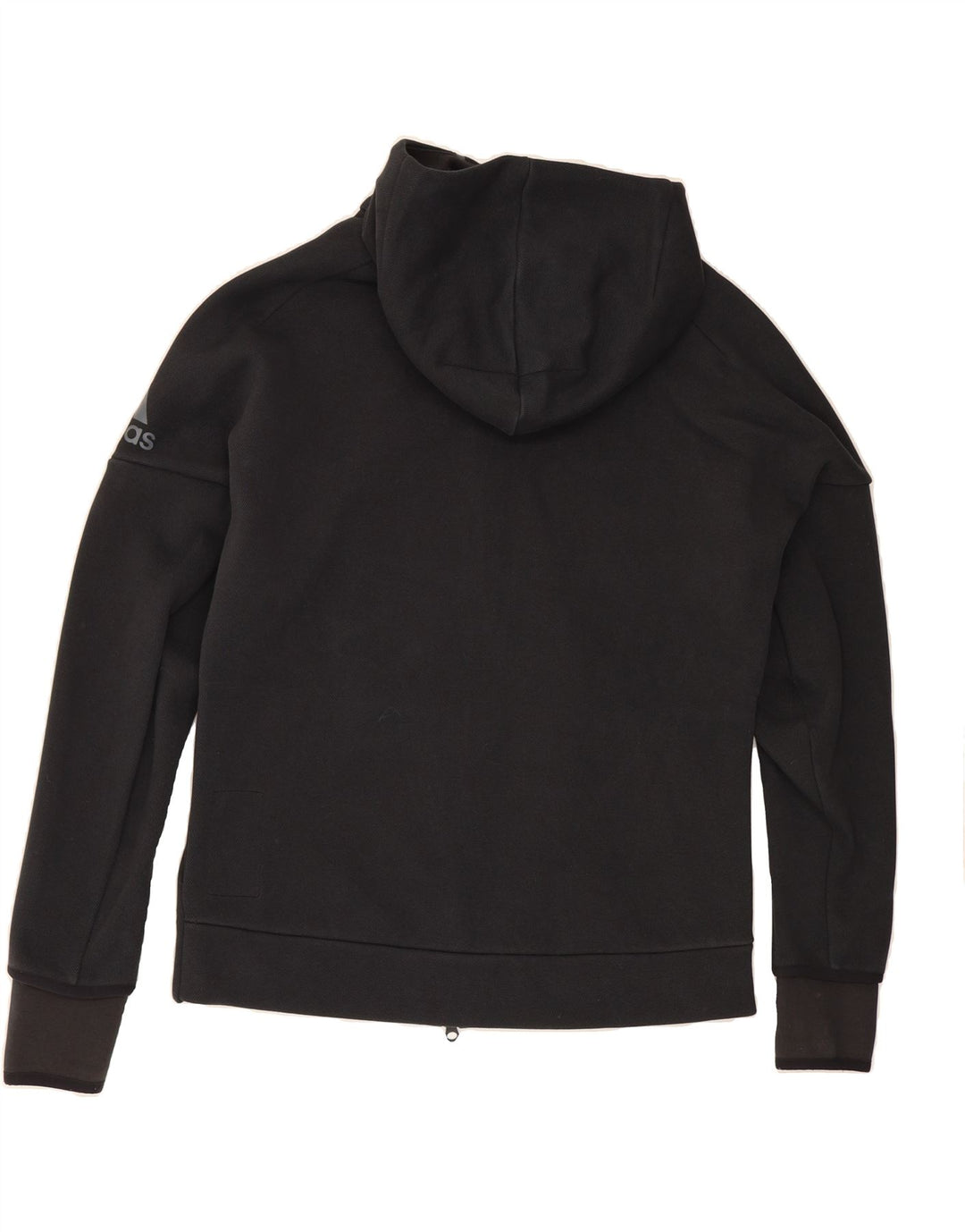 ADIDAS Womens Zip Hoodie Sweater UK 16 Large Black Vintage Adidas and Second-Hand Adidas from Messina Hembry 
