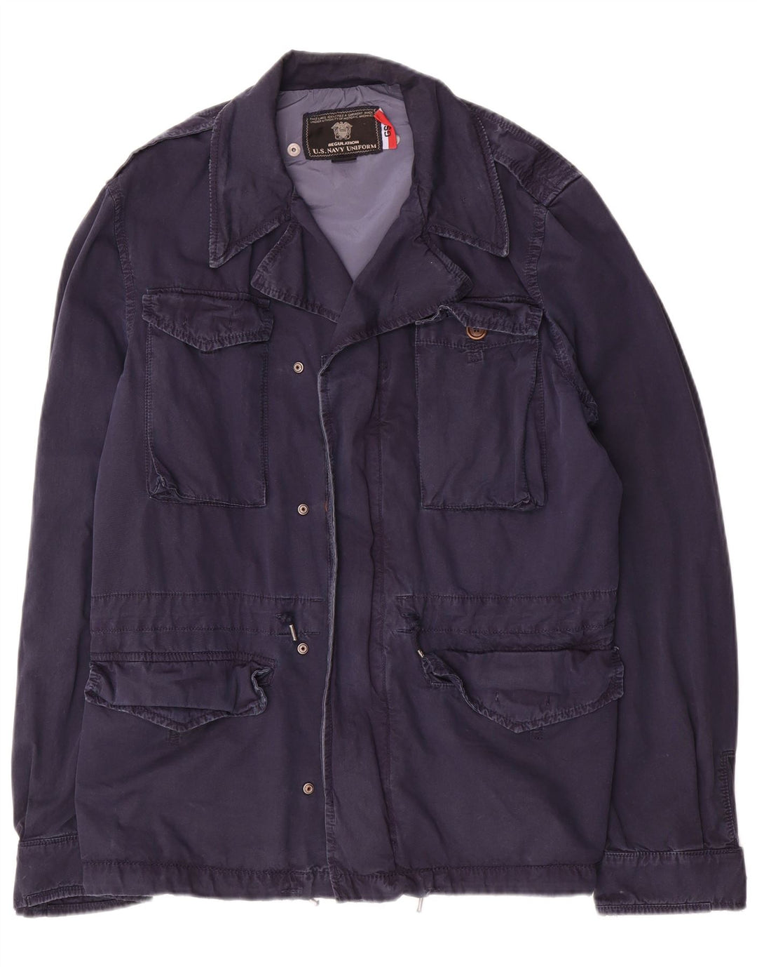 Jaqueta utilitária masculina vintage UK 42 XL azul marinho nylon