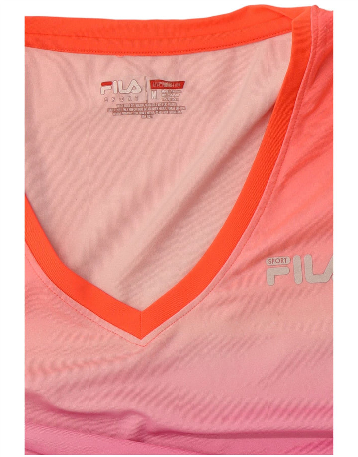 Camiseta feminina FILA UK 12 bloco colorido rosa médio