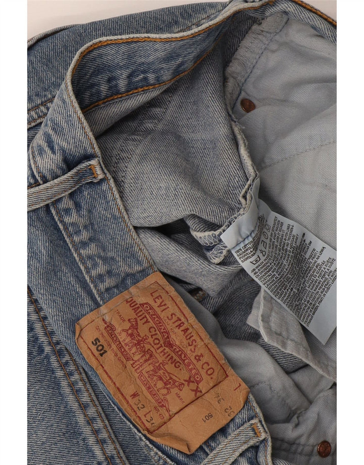 Levi's Masculino 501 Straight Jeans W32 L34 Azul Algodão