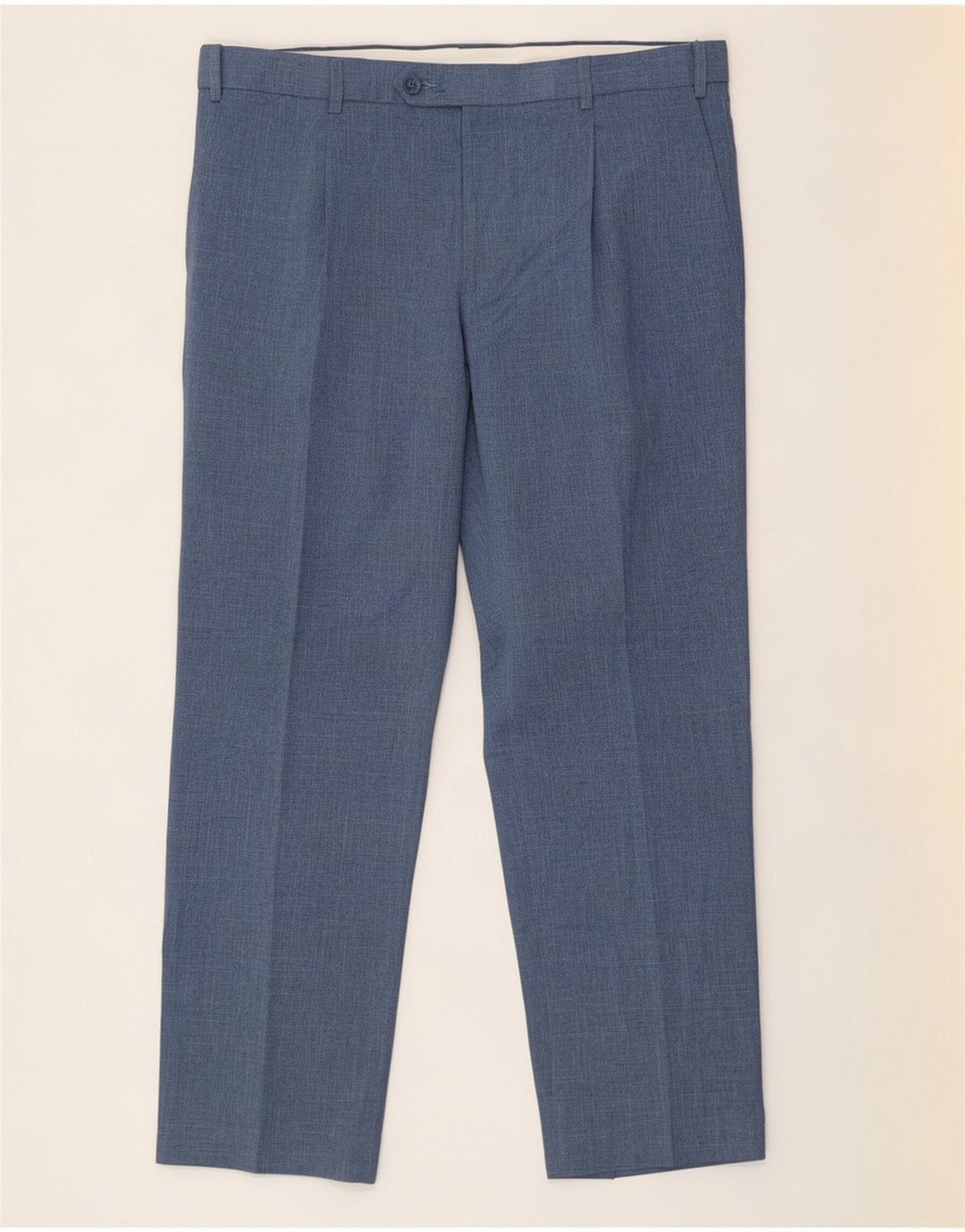 Calça masculina de ajuste regular Marks & Spencer W38 L31 azul poliéster