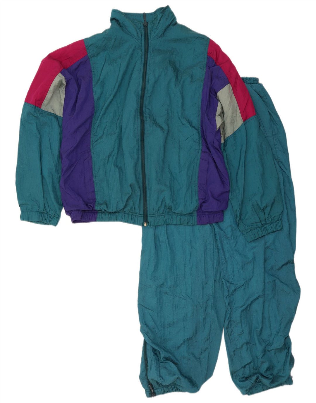 Fato de treino masculino vintage solto ajuste completo IT 48/50 azul médio colorblock