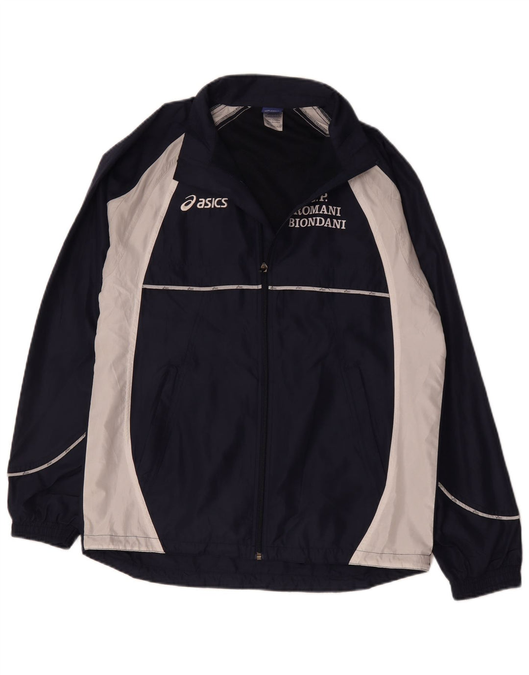 Jaqueta masculina Asics Graphic Tracksuit Top grande bloco colorido azul marinho