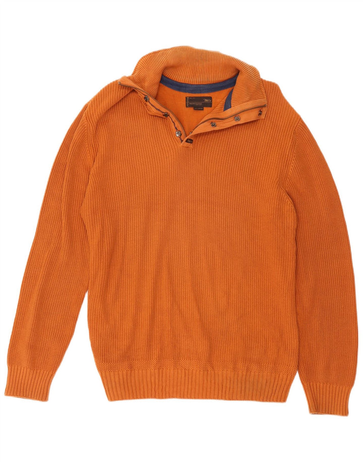 Blusão Masculino Marlboro Classics com Zíper no Pescoço, Tamanho 2XL, Laranja, Algodão
