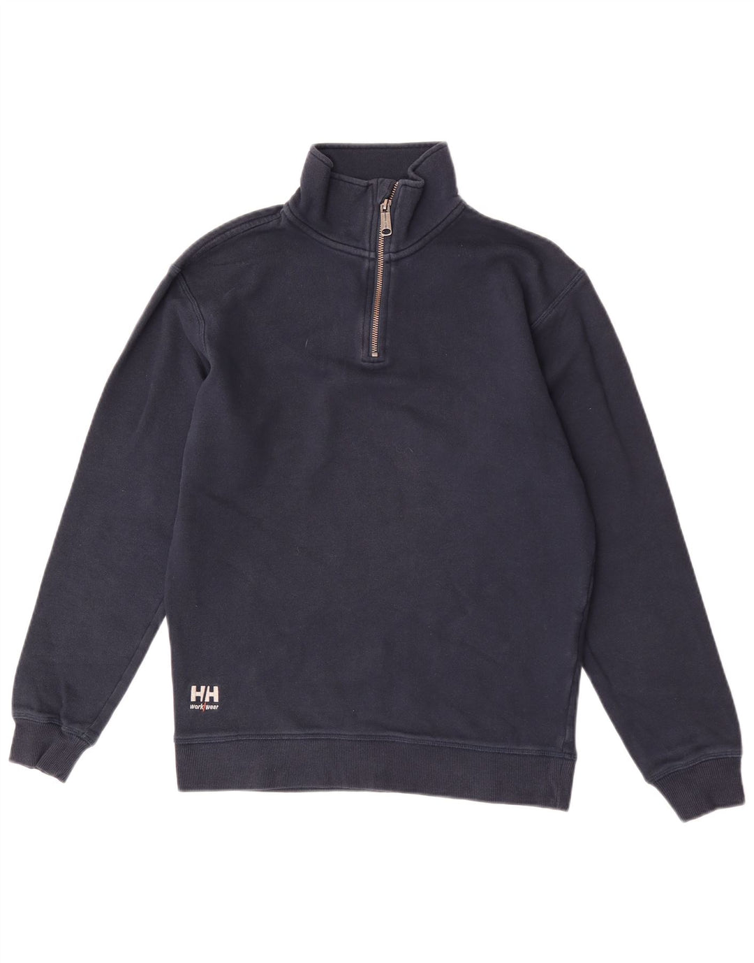 Moletom masculino Helly Hansen com zíper e gola em algodão azul marinho médio
