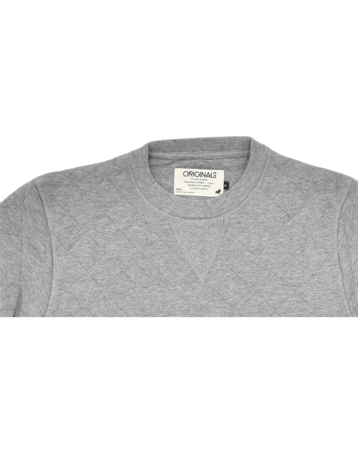 JACK & JONES Mens Crew Neck Jumper Sweater Small Grey Cotton | Vintage | Thrift | Second-Hand | Used Clothing | Messina Hembry 