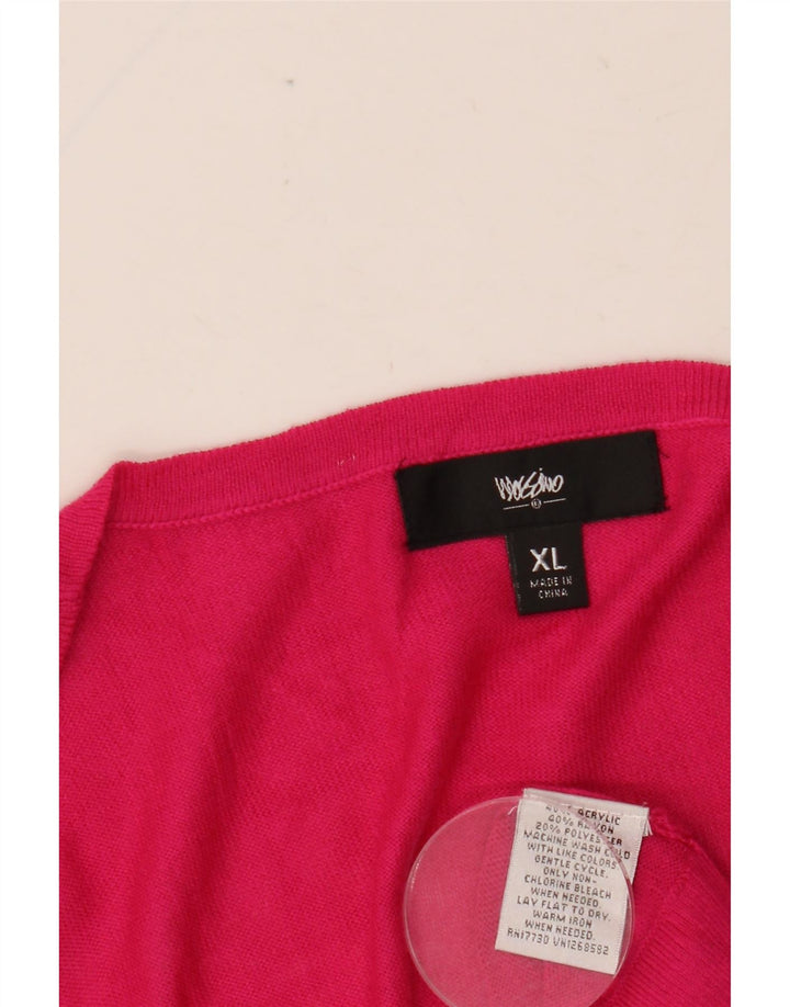 Suéter cardigã feminino MOSSIMO manga 3/4 Reino Unido 18 XL rosa acrílico