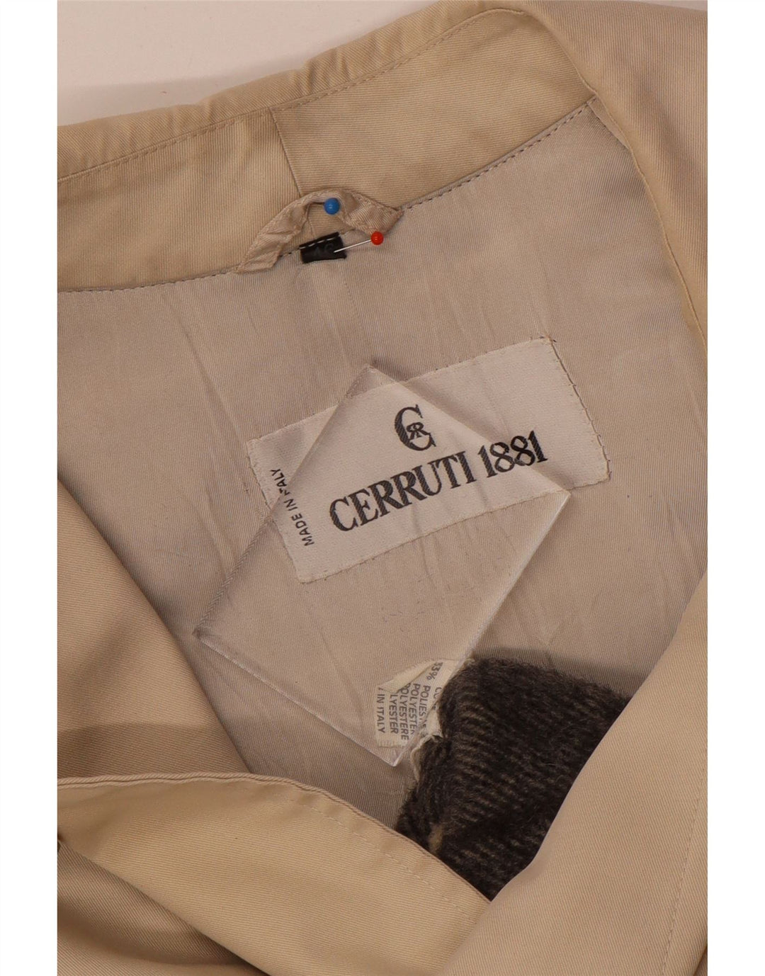 Sobretudo masculino Cerruti 1881 IT 46 pequeno algodão bege