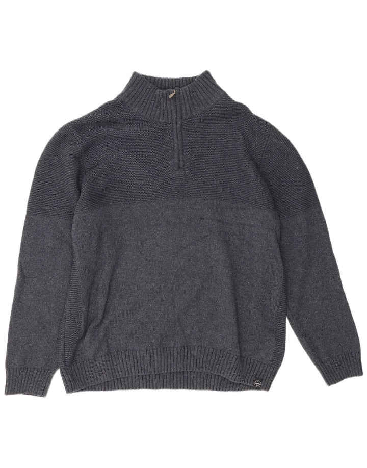 Weird Fish Masculino Zip Neck Jumper Sweater 2XL Azul Marinho Poliéster
