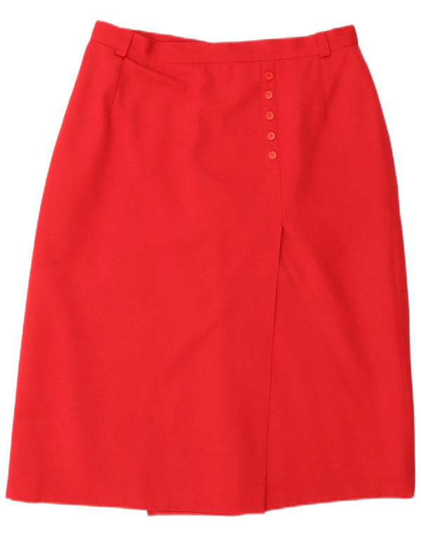 Saia feminina vintage linha A W30 lã vermelha média