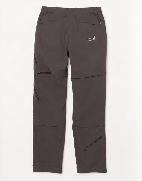 Calça cargo feminina reta Jack Wolfskin Reino Unido 12/14 médio W30 L33 cinza