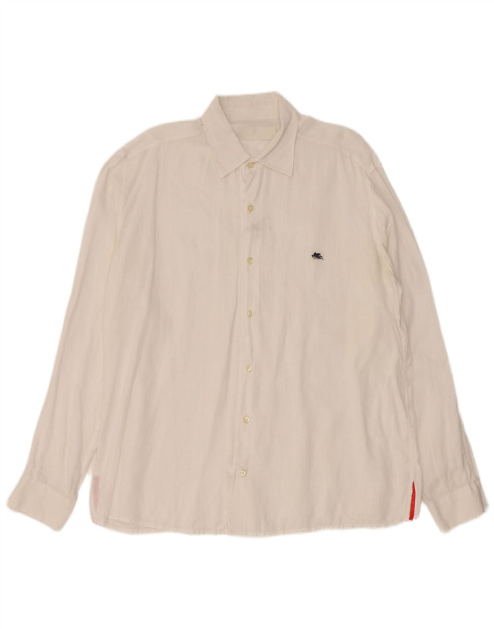 Camisa masculina Etro 2XL linho branco