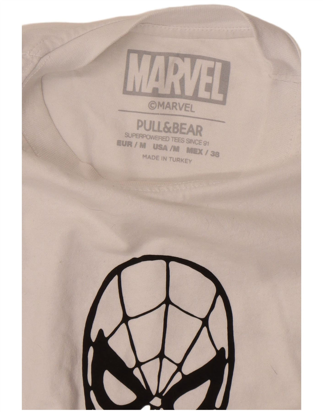 Pull & Bear Camiseta masculina Marvel Graphic Top Médio Branco