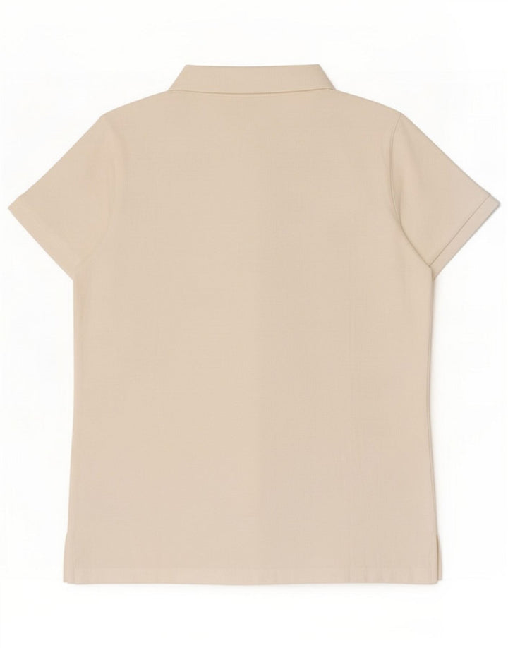 Camisa pólo feminina Benetton Reino Unido 14 branco médio