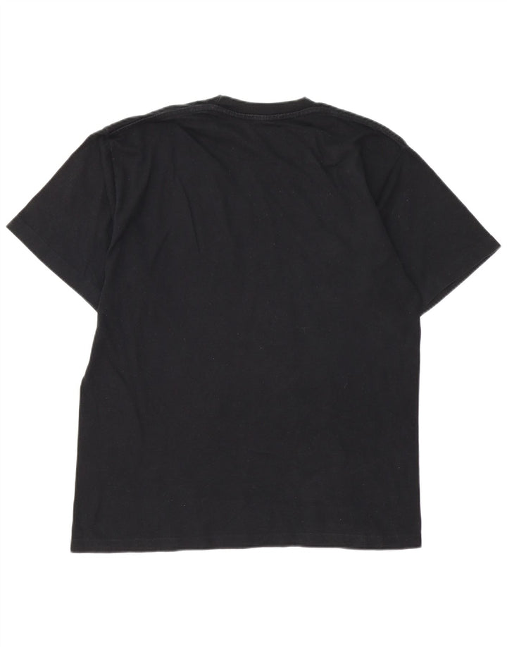 Camiseta masculina gráfica CHAMPION Top médio algodão preto