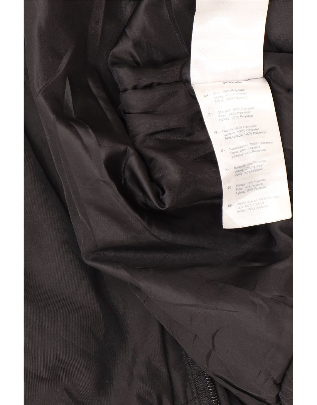 Jaqueta bomber masculina Fila com capuz UK 38 poliéster colorblock preto médio
