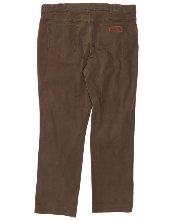 Calça Wrangler masculina Texas Straight casual W40 L34 algodão cáqui
