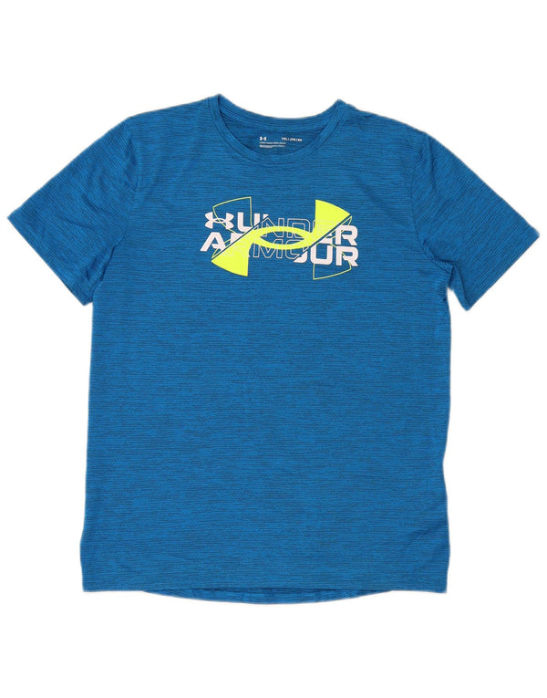 Camiseta gráfica Under Armour Boys Top 13-14 anos XL risca de giz azul