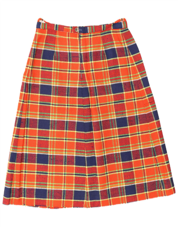Saia feminina vintage linha A W28 xadrez vermelho médio