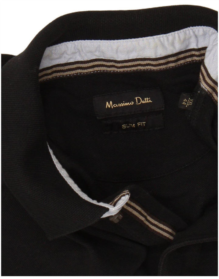 Camisa polo masculina Slim Fit MASSIMO DUTTI 2XL preta