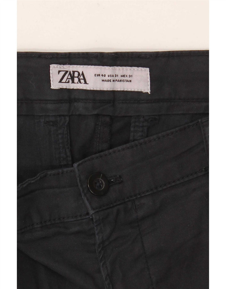 Zara Mens Slim Chino Calças EU 40 Médio W31 L26 Preto