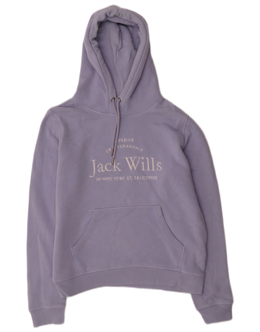 JACK WILLS moletom feminino com capuz gráfico Reino Unido 12 algodão roxo médio