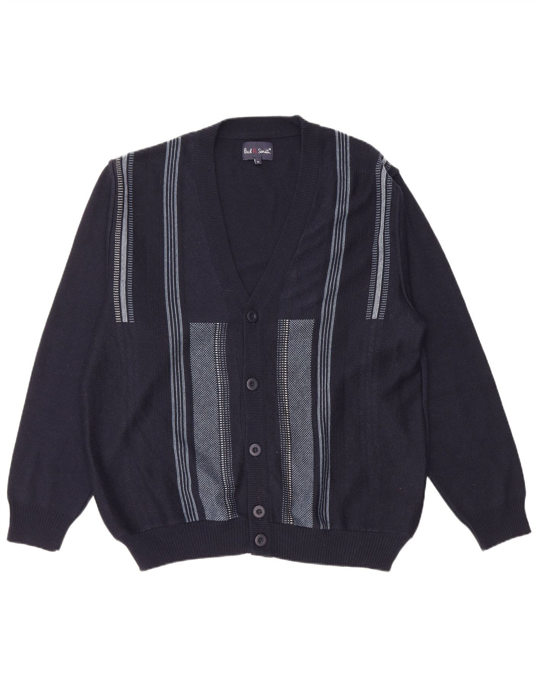 Suéter cardigã masculino Paul Smith médio azul marinho listrado poliacrílico