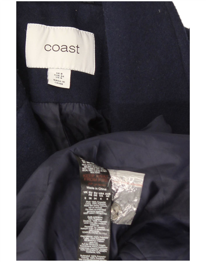 Sobretudo feminino Coast UK 8 pequeno poliéster azul marinho
