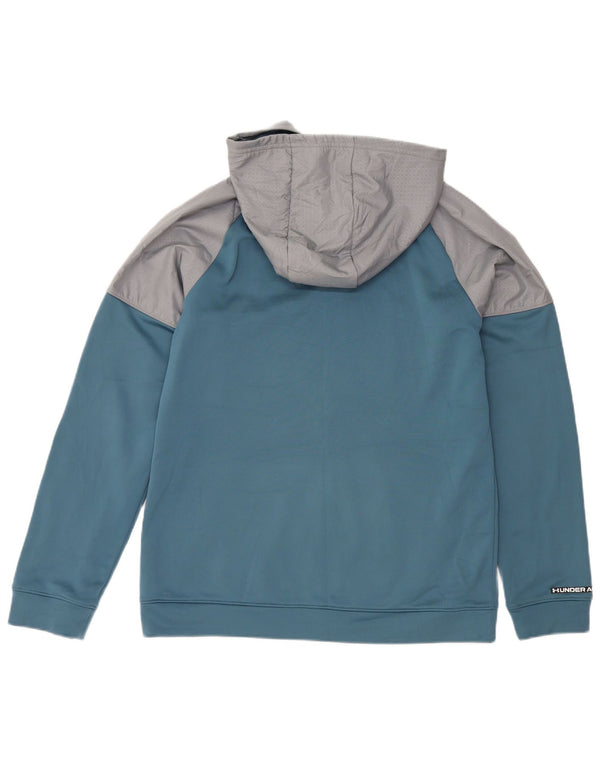 Suéter Under Armour Boys Zip com capuz 13-14 anos XL azul colorblock