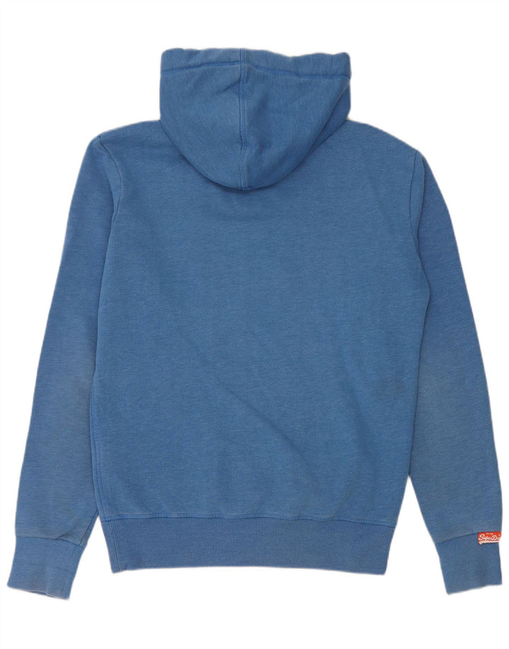 Suéter Superdry masculino com capuz gráfico pequeno azul algodão
